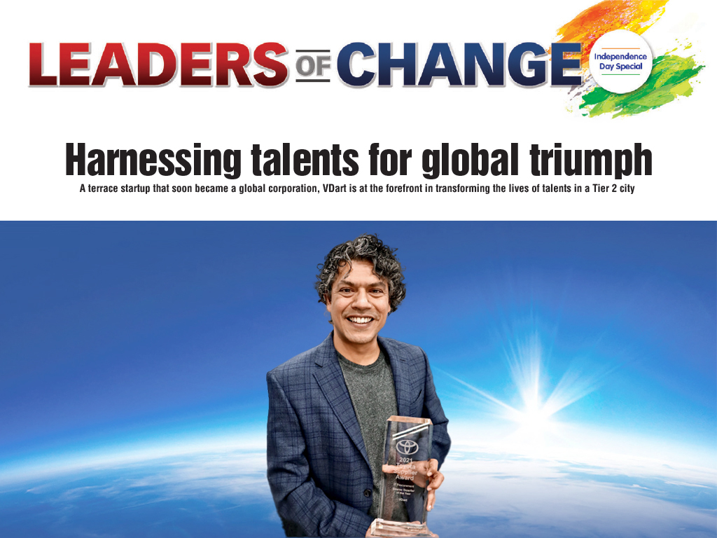 Sidd Ahmed featured in "Leaders of Change" from The Times of India